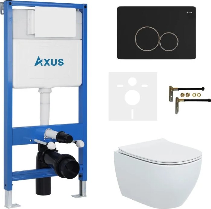 

Унитаз подвесной Axus 2318 с инсталляцией 011D и кнопкой 097EB