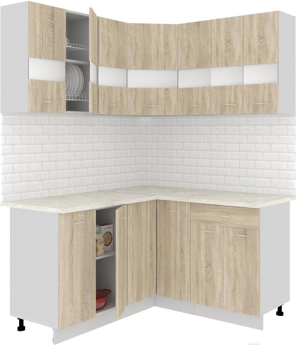 

Готовая кухня Кортекс-мебель Корнелия Экстра 1.5x1.5м (дуб сонома/мадрид)