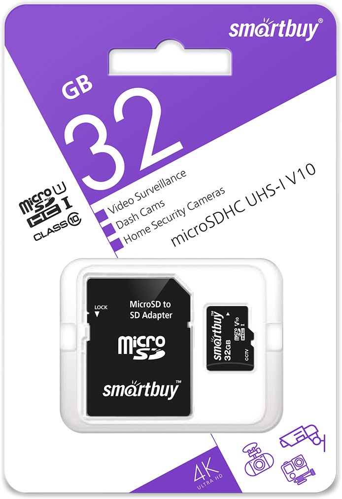 

Карта памяти SmartBuy microSDHC SB32GBSDCCTV 32GB