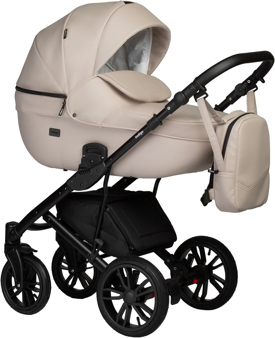 

Универсальная коляска Indigo Mio ECO (2 в 1, 02/светло-бежевая кожа)