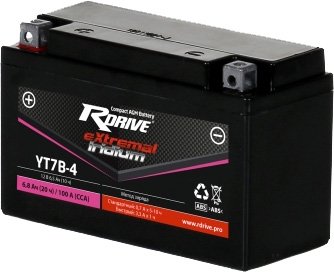 

Мотоциклетный аккумулятор RDrive eXtremal Iridium YT7B-4 (6.5 А·ч)
