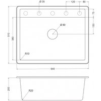 Кухонная мойка Emar EMQ-1640.Q (алмаз)