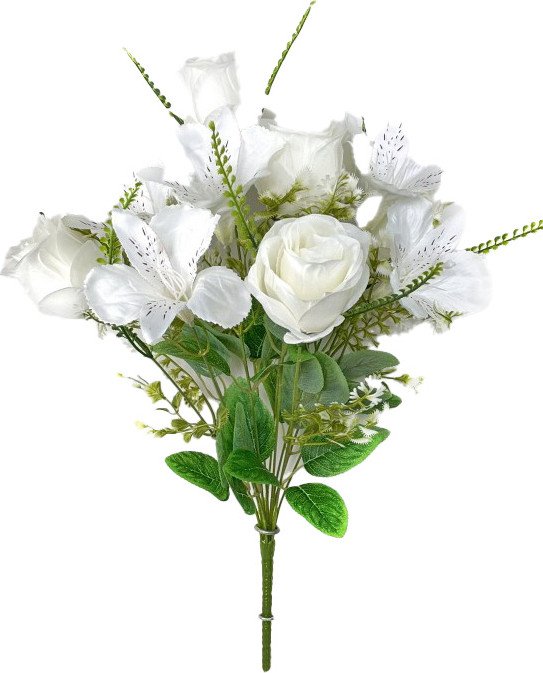 Искусственный букет KlrBy Розы и альстромерии СН18мол