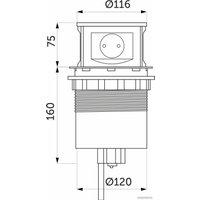 Блок розеток AKS Nova Tor USB выдвижной (3 розетки, сталь)