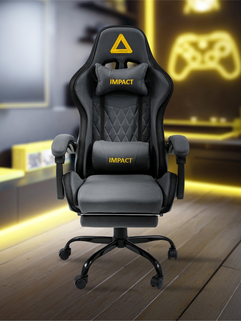 

Игровое (геймерское) кресло King Style Impact Sueder Fabric Black (темно-серый/черный)