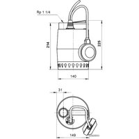 Дренажный насос Grundfos Unilift KP 150 A 1