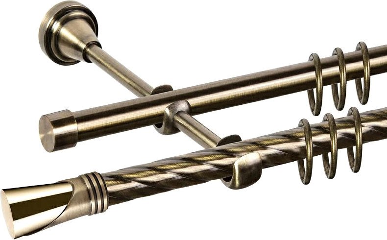 

Карниз для штор АС ФОРОС Grace D19К/19Г + наконечники Вега (2.4м, антик/золото)