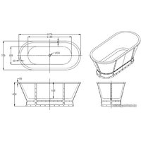 Ванна BelBagno BB35-CF36 168х78