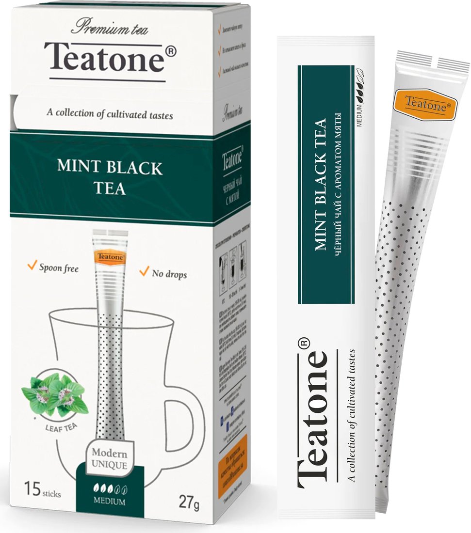 

Черный чай Teatone Mint Black Tea - Черный чай Мята 15 стиков