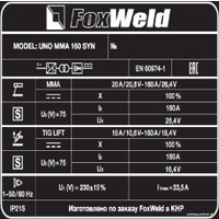 Сварочный инвертор FoxWeld UNO MMA 160 SYN 8541
