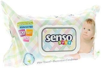 Влажные салфетки Senso Baby С клапаном (120 шт)