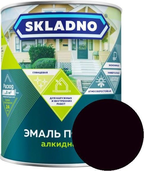 

Краска Skladno ПФ-115 0.8 л (черный)