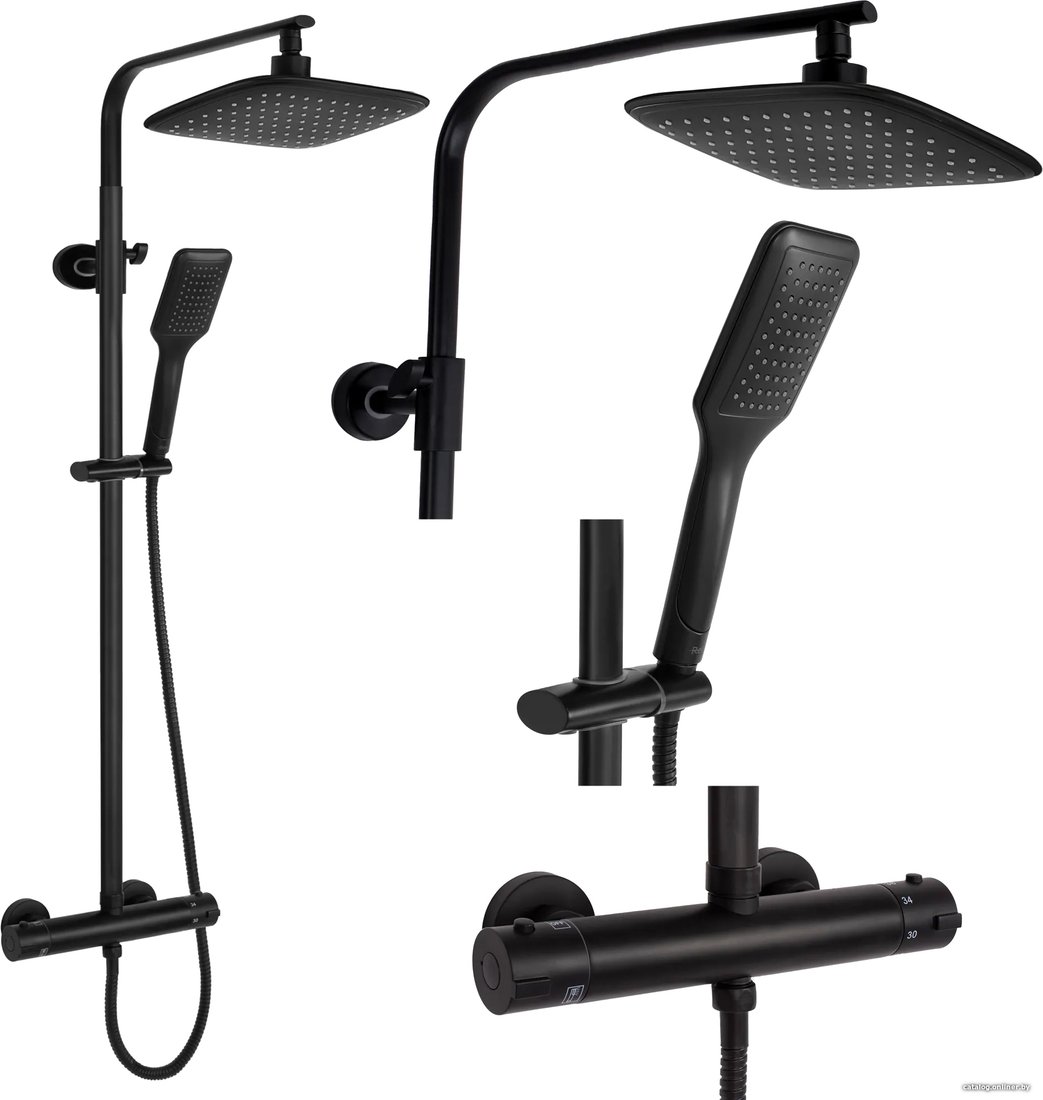 Душевая система  Rea Tom Black REA-P7101