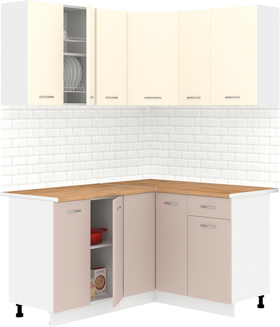 

Готовая кухня Кортекс-мебель Корнелия Лира 1.5x1.3 (крем/капучино/дуб бунратти)