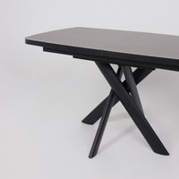 Кухонный стол Мамадома Leonel-130 раздвижной 130-165х85 (68 indigo grey st cer/черный)