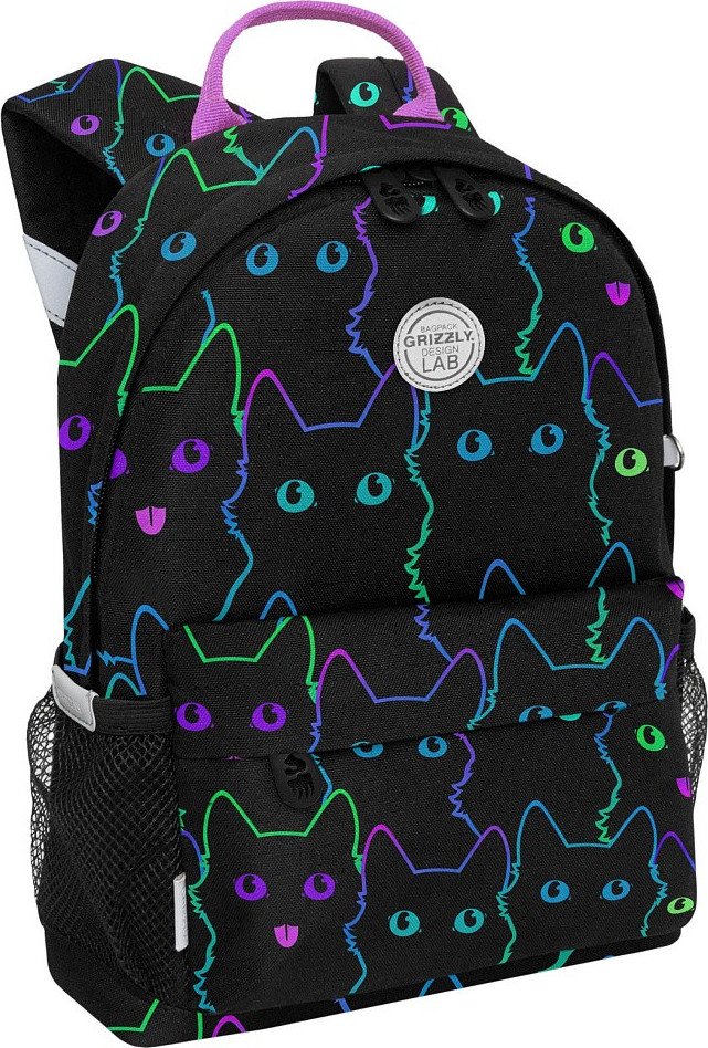 

Детский рюкзак Grizzly Котики RK-678-1 (черный)