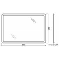 Зеркало с подсветкой  BelBagno SPC-MAR-900-600-LED-TCH-WARM