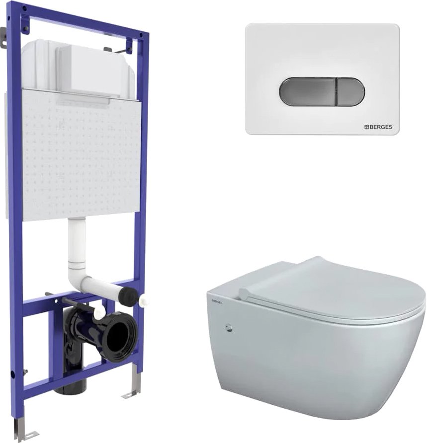 

Унитаз подвесной Berges Wasserhaus Mascon Rimless + Toma Slim SO + Novum525 + D7 043214