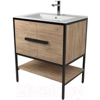  Дабер Тумба под умывальник 010 Andrea Elen 80 Т10.8А.2.6 (дуб канзас/коричневый)