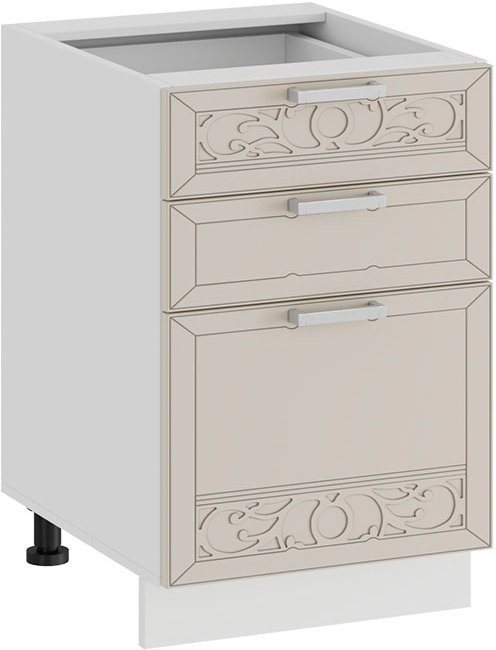 

Шкаф напольный Трия Долорес 1Н4Я3 (белый/крем)