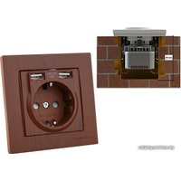 Розетка USB Mutlusan Rita 2220 619 0257 (ореховый)
