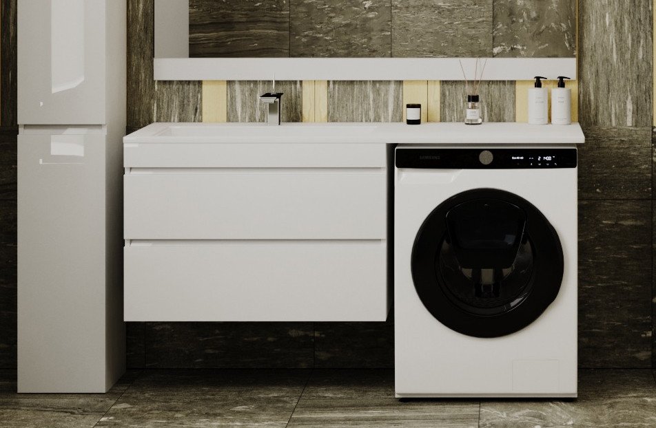 

Symbolite Тумба под умывальник Даллас 150 Люкс Plus 2 ящика (подвесная, белый)