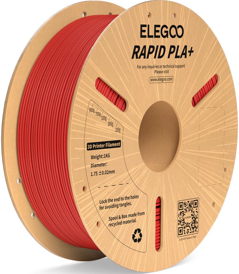 Филамент Elegoo RAPID PLA+ (1.75 мм, 1 кг, красный)