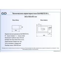 Умывальник Gid N9272L (белый)