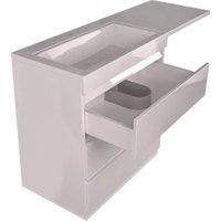 Symbolite Тумба с умывальником Даллас 150 Люкс Plus 3 ящика + Даллас 150x48.2 (левый, белый)