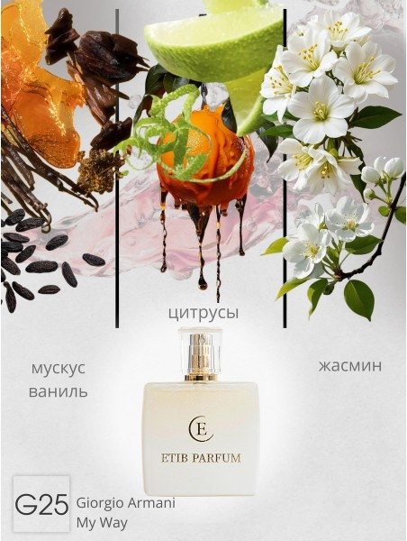 

Туалетная вода ETIB Parfum аналоговый парфюм Giorgio Armani My Way G25 EdP (15 мл)