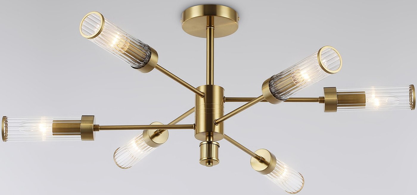 Припотолочная люстра Ambrella light LH55161/6 BS/CL (латунь/прозрачный)