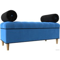 Банкетка Лига диванов Глория 113659 (велюр голубой/черный/черный)