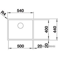 Кухонная мойка Blanco Zerox 500-IF Durinox (без клапана-автомата)