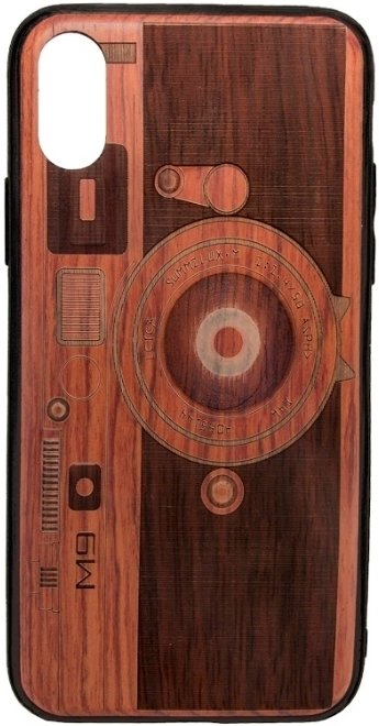 

Чехол для телефона Case Wood для Apple iPhone X (палисандр, фотоаппарат)