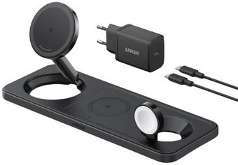 Беспроводное зарядное Anker MagGo Wireless Charging Station 3-in-1 A25M1 25W (черный)