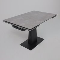 Кухонный стол Lepremo AV 2119 МДФ+керамика раздвижной 1200-1800x800 (серый матовый Larka Grey/черный)