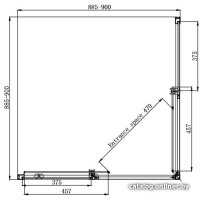 Душевой уголок Ambassador Queen Black 11011203 90х90