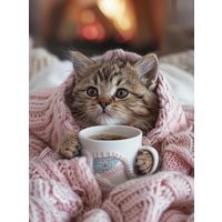 Алмазная мозаика  Феникс+ Котенок в пледе 68635