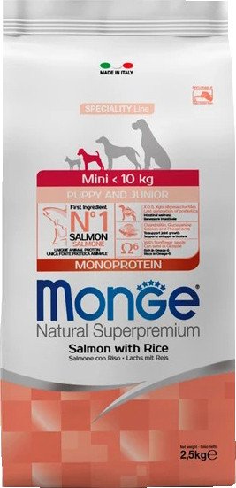 Сухой корм для собак Monge Speciality Line Monoprotein с лососем и рисом 2.5 кг
