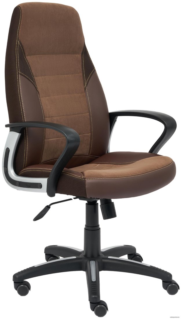 Офисное кресло TetChair Inter (искусственная кожа, флок, ткань, коричневый)