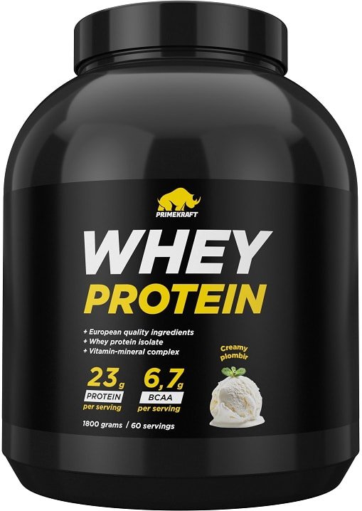 

Протеин сывороточный (концентрат) Prime Kraft Whey Creamy Plombir (1800г, сливочный пломбир)