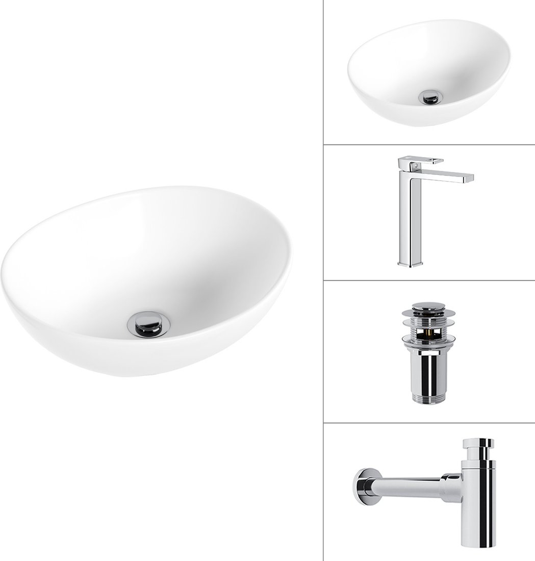 Умывальник Lauter 21652 + Cascade 21СК0655C + сифон 21635CH + дон.клапан 21190CH (хром)