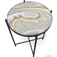 Журнальный столик Sheffilton SHT-CT8-3 (золотистый пепел/черный муар)