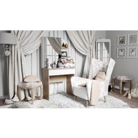 Туалетный столик с зеркалом Трия Майя (дуб сонома/белый ясень)