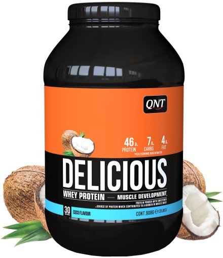 

Протеин сывороточный (изолят) QNT Delicious Whey Protein Powder (кокос, 908 г)