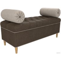 Банкетка Лига диванов Глория 113685 (рогожка коричневый/бежевый/бежевый)