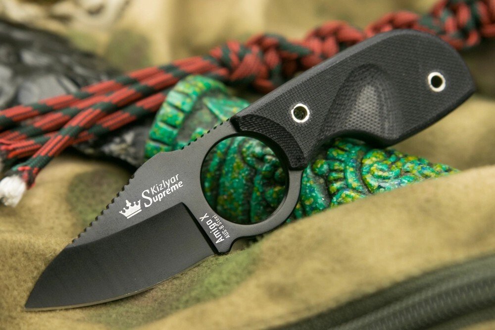 Нож Kizlyar Supreme Amigo X AUS-8 Black Titanium