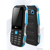 Кнопочный телефон Olmio X04 (черный/голубой)