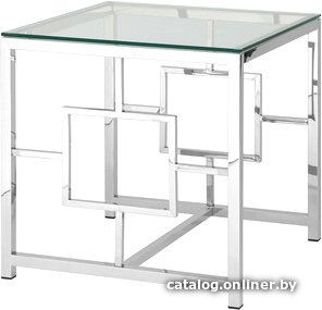 Журнальный столик Stool Group Бруклин 55x55 EET-013 (прозрачное стекло/сталь серебристый)