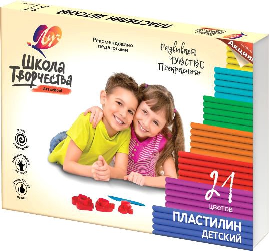 

Пластилин Луч Школа творчества 29С 1765-08 (21 цв)